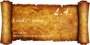 Losó Anna névjegykártya